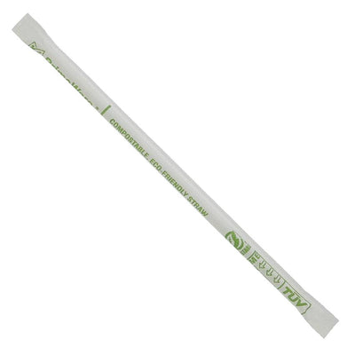 PW 7.75" COMPOSTABLE WRPD STRAW 24/500CS