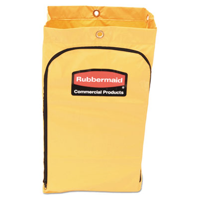 ZIPPERED VINYL CLEANING CART BAG YELLOW
