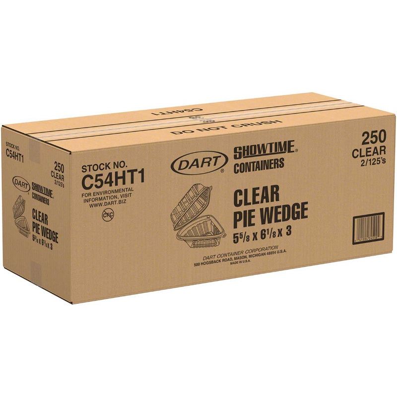 CLEAR HINGED CONT PIE WEDGE  250/CS