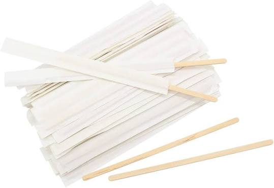 IND WRAPPED WOODEN COFFEE STIRRER 500/CT