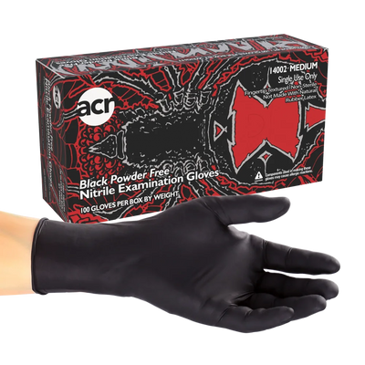 BLACK WIDOW HD NITRILE GLOVES MEDIUM