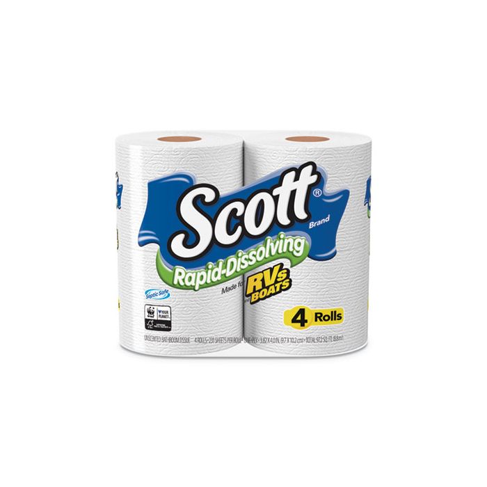 SCOTT RAPID DISSOLVING TOILET PAPER 4/CT