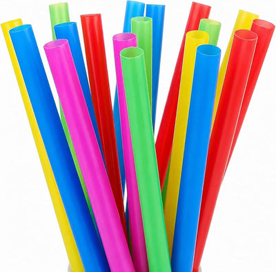 8.5" COLOSSAL NEON UNWRP STRAWS 4/500 CS