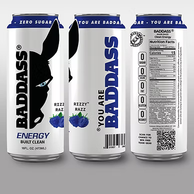 BADASS ENERGY RIZZY RAZZ 12/16 OZ