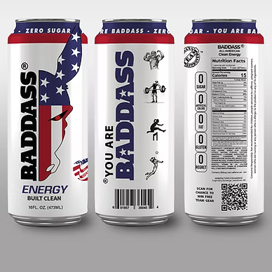 BADASS ENERGY ALL AMERICAN 12/16 OZ