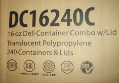 DELI CONTAINER COMBO W/LID 16 OZ 240/CS