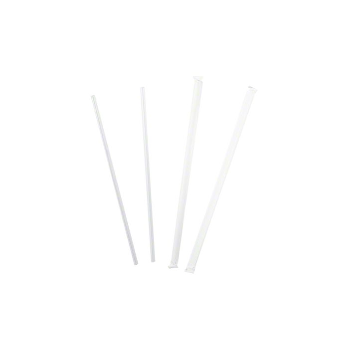 10.25" CLEAR JUMBO WRAPPED STRAW 4/500 C