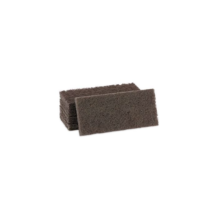 HEAVY DUTY SCOUR PAD 4.63X10, BROWN 20/C