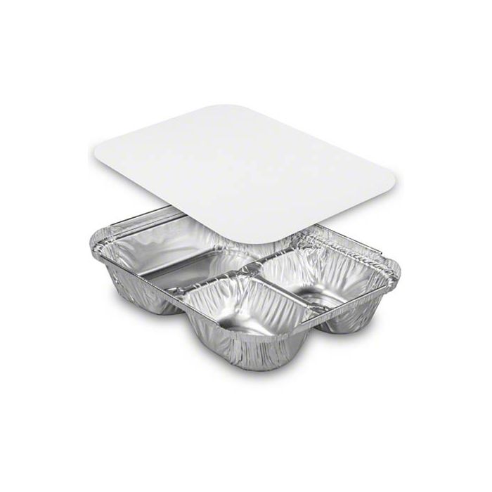 OBLONG 3 COMP ALUMINUM TRAY COMBO 250/CS