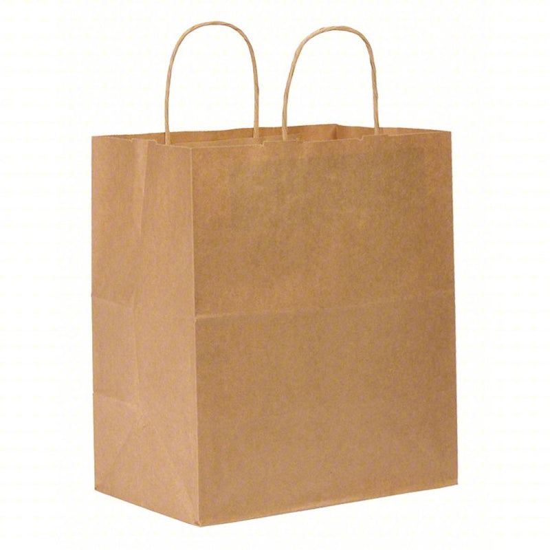 KRAFT PAPER BAG W/HANDLES 8X4X10 250/CS