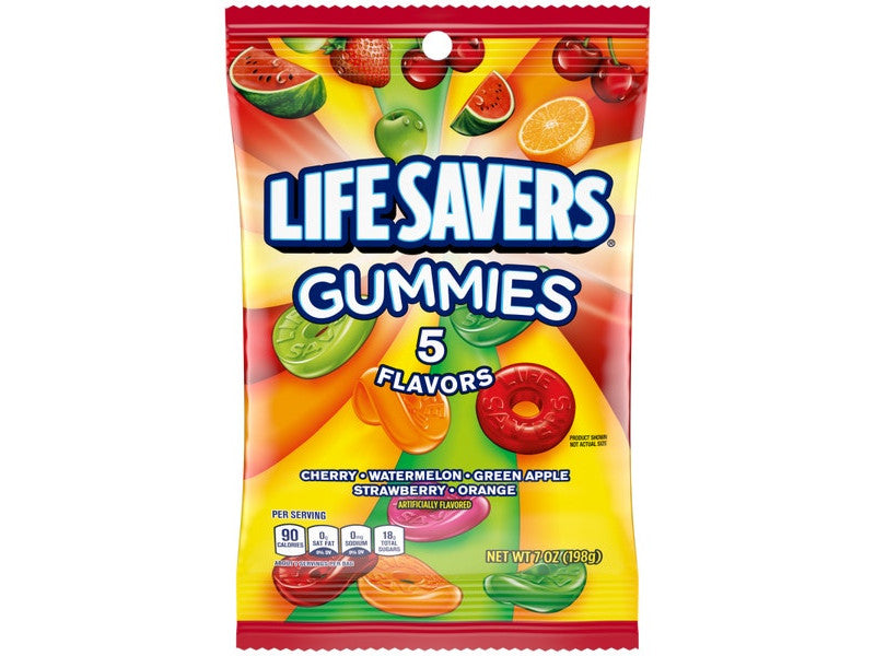 PEG BAG GUMMI SAVER FIVE FLAVOR 7 OZ