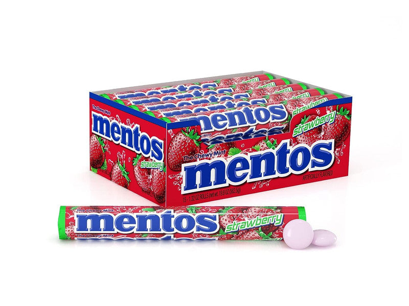 MENTOS STRAWBERRY 15/1.32 OZ