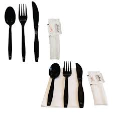 CUTLERY KIT BLACK HEAVY PS 250/CS