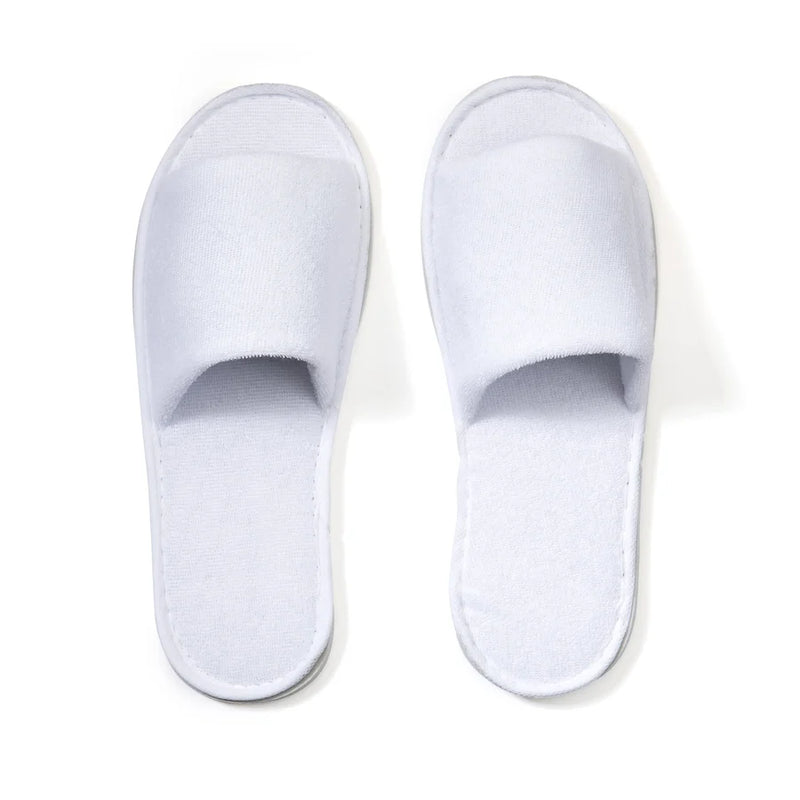 WHITE OPEN TOE SLIPPERS