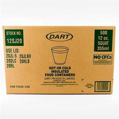 DART FOAM FOOD CONTAINER 12 OZ 500/CS