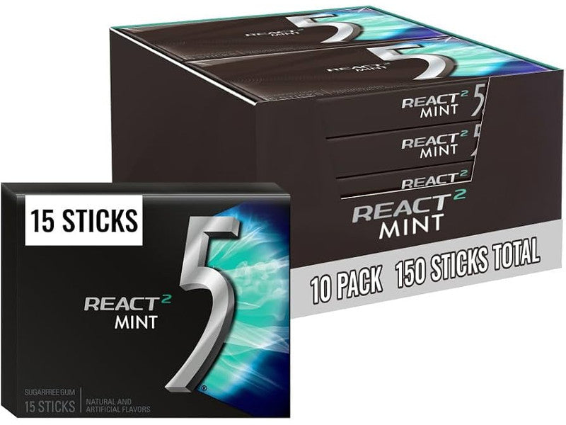 WRIGLEYS 5 REACT MINT 10/15 PK