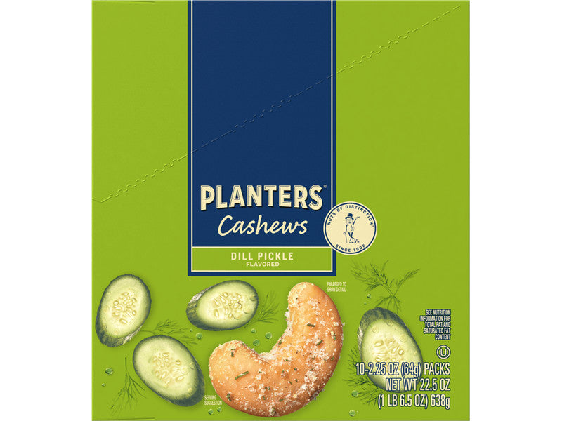 PLANTERS CASHEWS DILL PICKLE 10/2.25 OZ