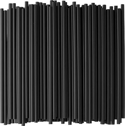 7.75" BLACK JUMBO UNWRAPPED STRAW 24/500