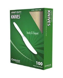 CUTLERY HEAVY WHITE KNIFE RETAIL 100/CS