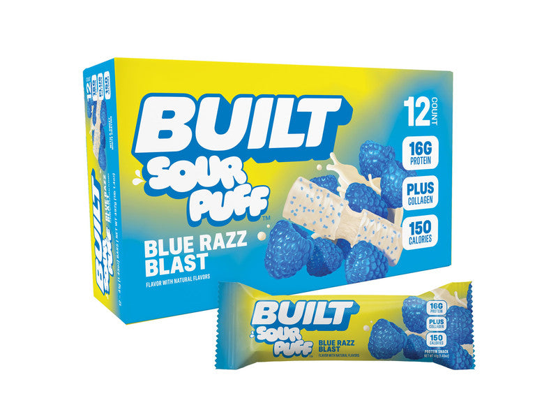 BUILT BAR SOUR PUFF BLUE RAZZ 12-1.4 OZ