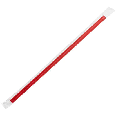 10" RED BOBA STRAW WRAPPED 12/150 CS