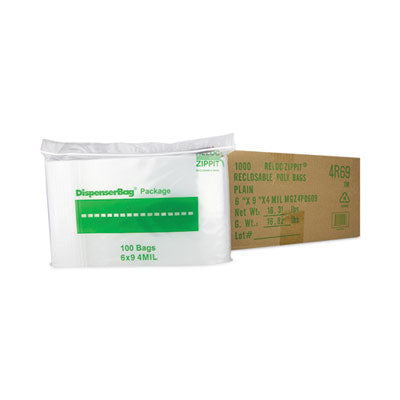 BAGCO ZIPPIT RESEAL BAG 6 X 9 5/100 CT