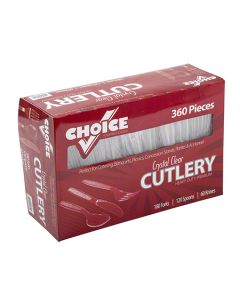 CUTLERY FORK/KNIFE/SPOON CLEAR 360/CS
