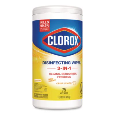 CLOROX WIPES LEMON SCENT 75 CT