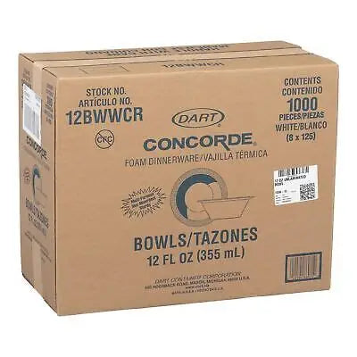 DART 12 OZ WHITE FOAM BOWL 1000/CS