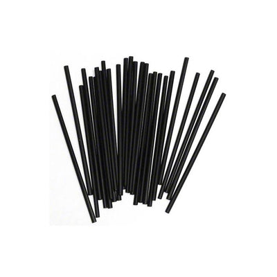 7.5" BLACK UNWRAPPED SIP STRAWS 1000/CT