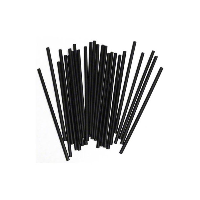 7.5" BLACK UNWRAPPED SIP STRAWS 1000/CT