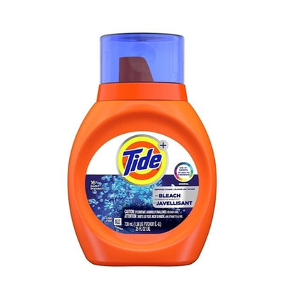 TIDE PLUS BLEACH LIQUID DETERG 25 OZ 6/C