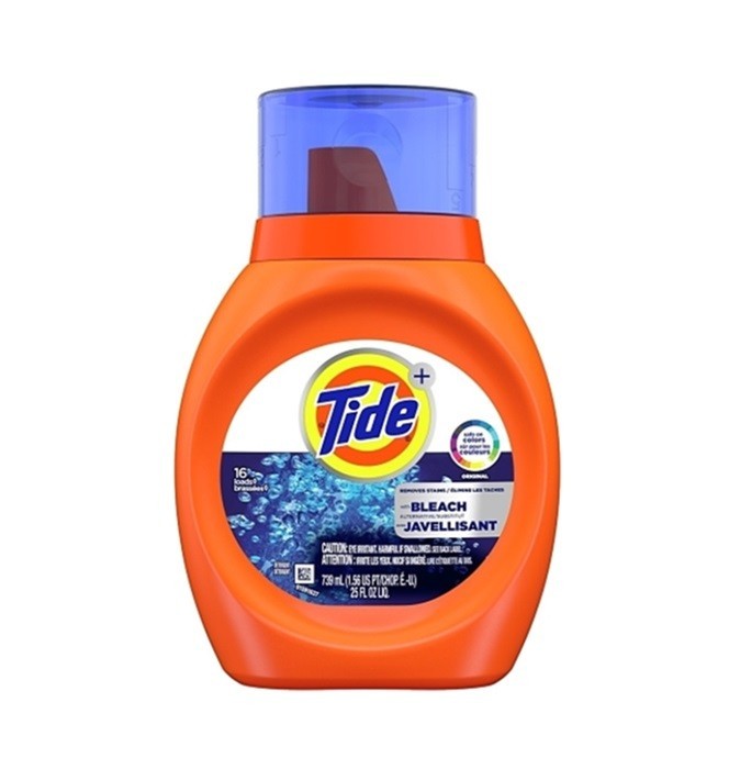 TIDE PLUS BLEACH LIQUID DETERG 25 OZ 6/C