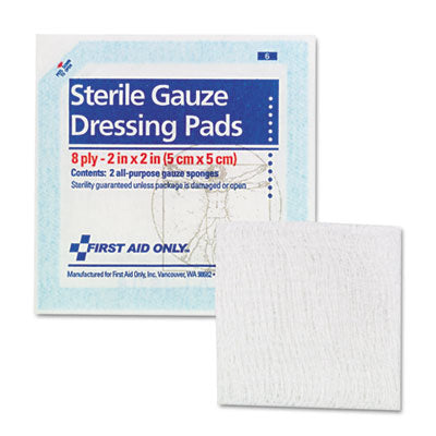 GAUZE PADS, 2X2 5 PADS/PACK