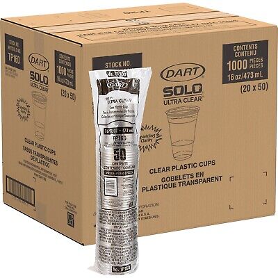 DART 16 OZ PET CUPS 1000/CS