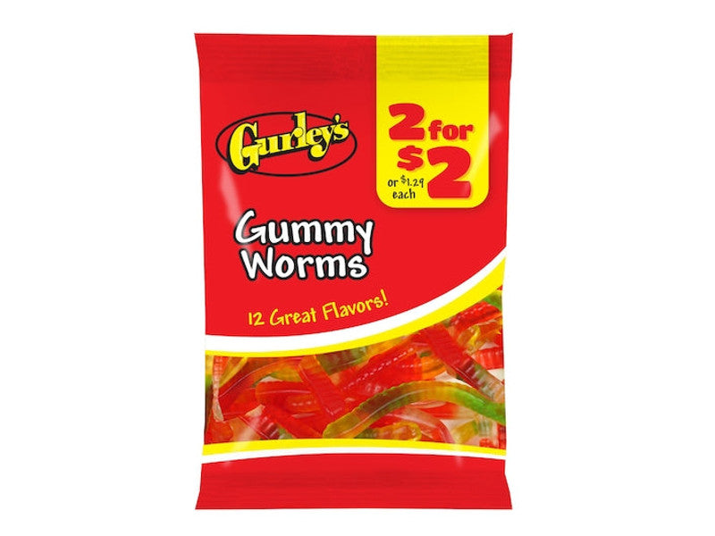 Gurleys Gummy Worms 12/3.5 OZ