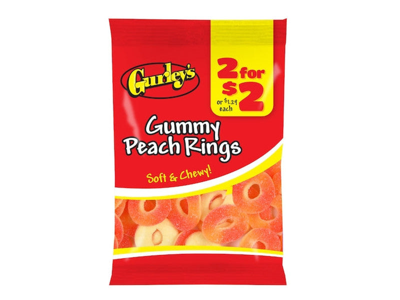 Gurleys Peach Rings 12/3.75 OZ